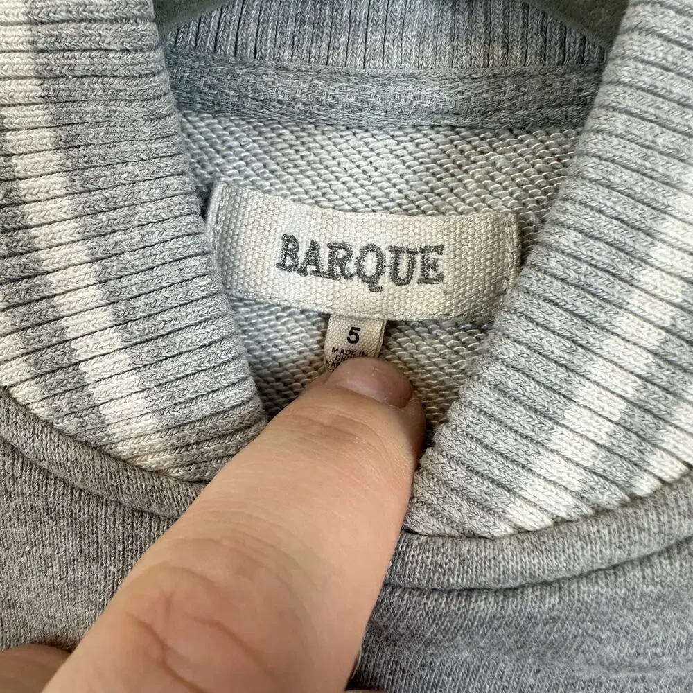 Barque Boys Sweatshirt Cardigan Jacket Varsity Gray White Snap Buttons 5 5T
